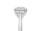 White gold Cushion Cut Solitaire Diamond Ring with Six-Prong Setting and Classic Band_315