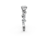 White gold Cushion Cut Solitaire Diamond Twisted Band with Pave Setting_94