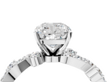 White gold Cushion Cut Solitaire Diamond Twisted Band with Pave Setting_96