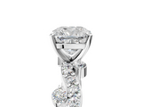 White gold Cushion Cut Solitaire Diamond Twisted Band with Pave Setting_97