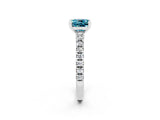 White gold Cushion Cut Solitaire Diamond with Pavé Band and Four-Prong Setting_2
