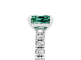 White gold Cushion Cut Solitaire Diamond with Pavé Band and Four-Prong Setting_5