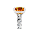 White gold Cushion Cut Solitaire Diamond with Pavé Band and Four-Prong Setting_5