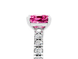 White gold Cushion Cut Solitaire Diamond with Pavé Band and Four-Prong Setting_5