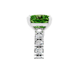 White gold Cushion Cut Solitaire Diamond with Pavé Band and Four-Prong Setting_5