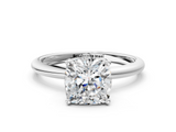 White gold Cushion Cut Solitaire Engagement Ring with Four-Prong Setting and Classic Band_53