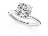 White gold Cushion Cut Solitaire Engagement Ring with Four-Prong Setting and Classic Band_54