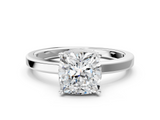 White gold Cushion Cut Solitaire Engagement Ring with Four-Prong Setting on a Classic Band_57