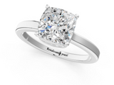 White gold Cushion Cut Solitaire Engagement Ring with Four-Prong Setting on a Classic Band_58