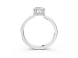 White gold Cushion Cut Solitaire Engagement Ring with Four-Prong Setting on a Classic Band_60