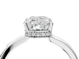 White gold Cushion Cut Solitaire Engagement Ring with Four-Prong Setting on a Classic Band_61