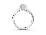 White gold Cushion Cut Solitaire Engagement Ring with Tapered Band and Four-Prong Setting 3