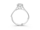 White gold Cushion Cut Solitaire Engagement Ring with Tapered Band and Four-Prong Setting_42