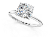 White gold Cushion Cut Solitaire Engagement Ring with Thin Band and Four-Prong Setting_4