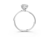 White gold Cushion Cut Solitaire Engagement Ring with Thin Band and Four-Prong Setting_6