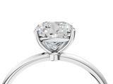 White gold Cushion Cut Solitaire Engagement Ring with Thin Band and Four-Prong Setting_7
