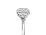 White gold Cushion Cut Solitaire Engagement Ring with Thin Band and Four-Prong Setting_8