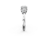 White gold Cushion Cut Solitaire Floral Diamond Ring with Four-Prong Setting_39