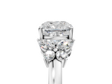 White gold Cushion Cut Solitaire Floral Diamond Ring with Four-Prong Setting_41