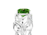 White gold Cushion Cut Solitaire Leaf-Inspired Engagement Ring with Prong Setting_5