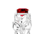 White gold Cushion Cut Solitaire Leaf-Inspired Engagement Ring with Prong Setting_5