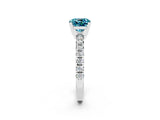White gold Cushion Cut Solitaire Pave Diamond Engagement Ring with Four-Prong Setting_14