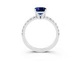 White gold Cushion Cut Solitaire Pave Diamond Engagement Ring with Four-Prong Setting_15