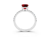 White gold Cushion Cut Solitaire Pave Diamond Engagement Ring with Four-Prong Setting_15
