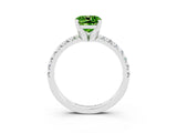 White gold Cushion Cut Solitaire Pave Diamond Engagement Ring with Four-Prong Setting_15
