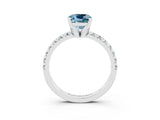 White gold Cushion Cut Solitaire Pave Diamond Engagement Ring with Four-Prong Setting_15