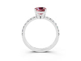 White gold Cushion Cut Solitaire Pave Diamond Engagement Ring with Four-Prong Setting_15