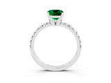 White gold Cushion Cut Solitaire Pave Diamond Engagement Ring with Four-Prong Setting_15