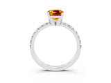 White gold Cushion Cut Solitaire Pave Diamond Engagement Ring with Four-Prong Setting_15