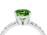 White gold Cushion Cut Solitaire Pave Diamond Engagement Ring with Four-Prong Setting_16