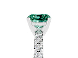 White gold Cushion Cut Solitaire Pave Diamond Engagement Ring with Four-Prong Setting_17