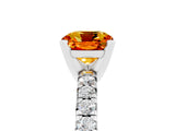 White gold Cushion Cut Solitaire Pave Diamond Engagement Ring with Four-Prong Setting_17