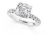 White gold Cushion Cut Solitaire Pave Diamond Engagement Ring with Four-Prong Setting_25