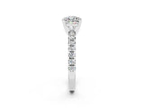 White gold Cushion Cut Solitaire Pave Diamond Engagement Ring with Four-Prong Setting_26