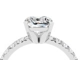 White gold Cushion Cut Solitaire Pave Diamond Engagement Ring with Four-Prong Setting_28