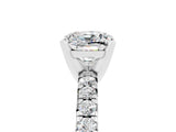 White gold Cushion Cut Solitaire Pave Diamond Engagement Ring with Four-Prong Setting_29