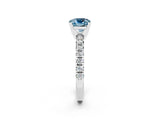White gold Cushion Cut Solitaire Pave Diamond Engagement Ring with Four-Prong Setting_38