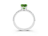 White gold Cushion Cut Solitaire Pave Diamond Engagement Ring with Four-Prong Setting_39
