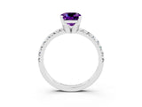 White gold Cushion Cut Solitaire Pave Diamond Engagement Ring with Four-Prong Setting_39