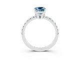 White gold Cushion Cut Solitaire Pave Diamond Engagement Ring with Four-Prong Setting_39