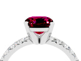 White gold Cushion Cut Solitaire Pave Diamond Engagement Ring with Four-Prong Setting_40