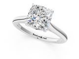 White gold Cushion Cut Solitaire Ring with Cathedral Band and Four-Prong Setting_112