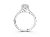 White gold Cushion Cut Solitaire Ring with Cathedral Band and Four-Prong Setting_114