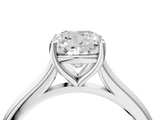 White gold Cushion Cut Solitaire Ring with Cathedral Band and Four-Prong Setting_115