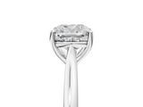 White gold Cushion Cut Solitaire Ring with Cathedral Band and Four-Prong Setting_116