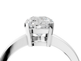White gold Cushion Cut Solitaire Ring with Four-Prong Setting and Classic Band_74